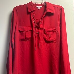 Red long sleeve business shirt